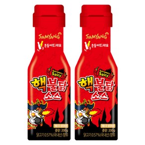 삼양 불닭소스 200g x 2개 + 핵불닭소스 200g + 까르보불닭소스 200g + 불닭맛장소스 200g, 1세트