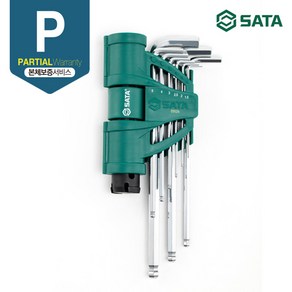 사타 SATA 육각 엑스트라 롱 볼 렌치 & 토크 핸들 세트 (9PCS MM), 9개