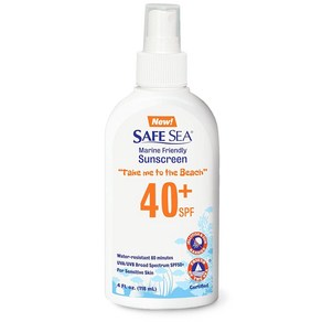 안전한 바다 해파리 쏘임 차단 자외선 차단제 SPF 40+ 스프레이 4 Fl oz 방수 생분해성 산호초 안전 – 자외선 차단제 해파리 방지 및 바다 이 방지, 3.99 Fl Oz (Pack of 1), 3개, 118ml