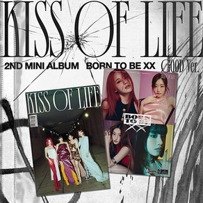 [특전 포토카드] [KISS OF LIFE] 키스오브라이프 미니 2집 Born to be XX (Bad Ver.) / 북릿(150p)+뉴스접지포스터+자유형판스티커+포토카드2종