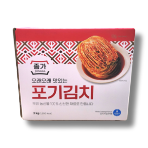 종가집 포기김치 3KG (아이스박스 포장 ), 1개, 종가집 포기김치 3KG(아이스박스 포장)