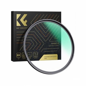 K&F CONCEPT NANO-X 블랙미스트 SHIMMER 1 렌즈필터 8K AGC Glass 55mm, 1개