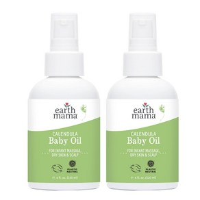 Earth Mama Calendula Baby Oil 얼스마마 칼렌듈라 베이비 오일 4oz(120ml) 2팩