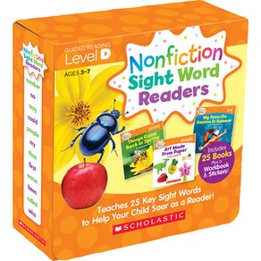 (영문도서) Nonfiction Sight Wod Reades: Guided Reading Level D (Paent Pack): Teaches 25 Key Sight Wo... Papeback, Scholastic Teaching Resouces, English, 9780545842846