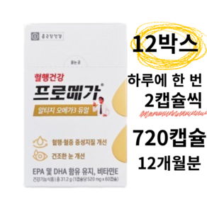 오메가쓰리 알티지 프로메가 알티지 오메가3 듀얼 비타민E, 12개, 60정