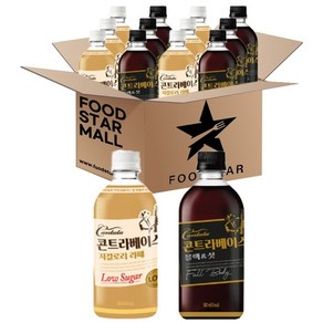 [푸드스타] 콘트라베이스 500ml (저칼로리 라떼 블랙앤샷) 각 6입 총 12입, 12개