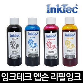 잉크테크 엡손 무한 리필 잉크 100ml T664 T774 L655 L365 L555 L565 L800 L850 L1455 L1300 M105 L4150 L5190 L6190, 검정(E0013)×100ml, 1개