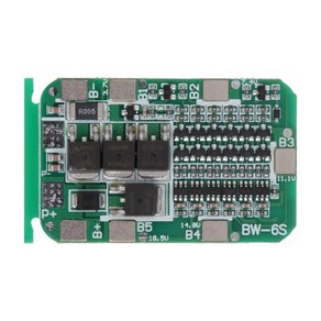 6 팩을위한 6S 15A 24V BMS 보호 PCB 보드 Li- 이온 리튬 18650 배터리 셀, 녹색, 1개, 1개입