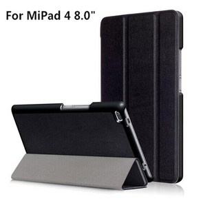 샤오미 MiPad 4 Mi Pad 4 Plus Pad4 8.0 10.1 인치 케이스 태블릿 PC 커스터 트라이 3 폴드 폴리오 스탠드 브래킷 플립 가죽 커버, [01] Black Pad4 8, 1개