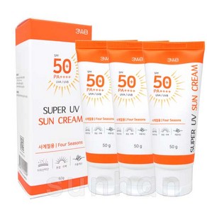 3WB 예쁜얼굴 슈퍼 UV 썬크림/선크림 50g, 3개