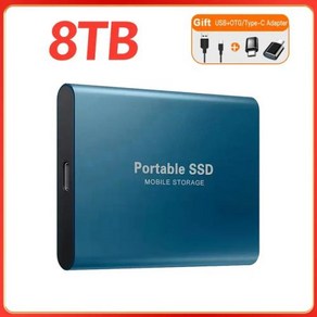 휴대용 고속 외장 하드 드라이브 노트북 맥 PC용 외장 솔리드 스테이트 드라이브 1TB 2TB USB3.1 500g, 없음, 10) Blue-8TB