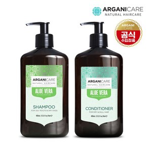 [아르가니케어] 알로에베라 약산성 샴푸400ml 1개+컨디셔너 400ml 1개 (건조모발), 알로에베라 샴푸400ml 1개+컨디셔너400ml 1개, 400ml, 1개