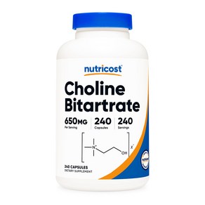 뉴트리코스트 콜린 바이타르트레이트 650mg 240캡슐 1병, 240정, 1개