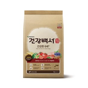 건강백서 6세이상 2kg 시니어 노령견 강아지 사료, 1개