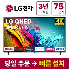 LG전자 75인치(190Cm) 4K UHD 스마트 TV 75QNED80, 방문설치, 벽걸이형, QNED80, 75인치