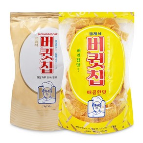 버큇칩 오리지널 + 매콤한맛 280g 메밀과자 1+1, 2개