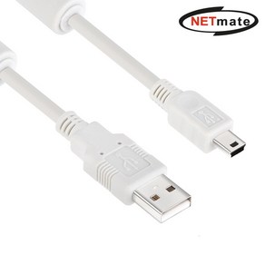 강원전자 넷메이트 NMC-UM250 USB2.0 AM-Mini 5핀 케이블 5m (노이즈필터), 1개