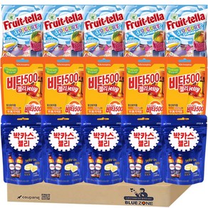 [블루존] 간식 젤리 선물세트 (박카스 젤리 50g 5개 + 광동비타500 젤리 48g 5개 + 농심 후르트텔라 100g x 5개입), 1세트