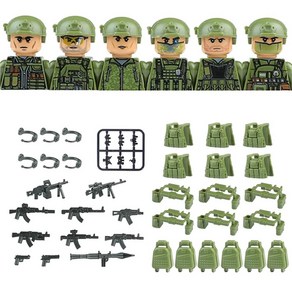 현대 도시 경찰 특수 부대 피규어 빌딩 블록 독일 병사 위장 유, 35.M3102-6PCS, 1개