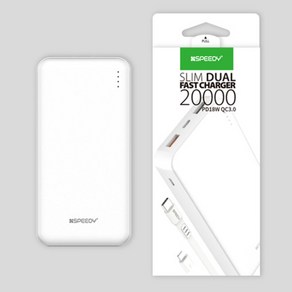 스피디 슬림듀얼 PD3.0 고속 충전 보조배터리 20000mAh C타입케이블+8핀젠더, SPE-2PQPPB200, 혼합색상