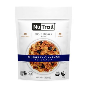 8 Ounce (Pack of 1) NuTail Nut Ganola Bluebey Cinnamon No Suga Added Gluten Fee Gain F, 1개, 226.8g