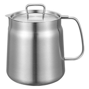 Tige Pavilion 스테인리스 스틸 키친 오일 스토리지 포트 2L 뚜껑 포함, 1개, 14cm