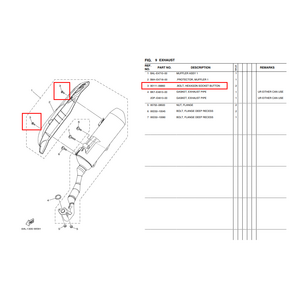 야마하 2021- NMAX 머플러 커버 고정볼트 90111-06860, 1개