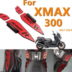 XMAX300 Xmax300 발판 튜닝 페달 패드 플레이트 로고 2017-2024 신형 엑스맥스 CNC 알루미늄합금, 빨강