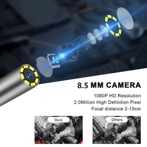 양방향 관절 보어스코프 산업용 내시경 8.5mm 카메라 헤드 자동차 항공기 정비공, 01 8.5mm