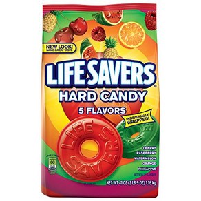 Life Saves Five Flavos Had Candy Bag 41 Ounce (Pack of 2) Life Saves 다섯 가지 맛 하드 캔디 백 41온스(2개 팩, 1.162kg, 2개