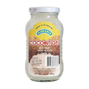 필리핀 FLORENCE 코코넛 젤 인 시럽 나타데 코코 화이트 340g / COCONUT GEL IN SYRUP NATA DE COCO, 1개