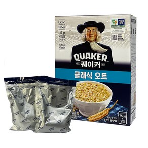 퀘이커 클래식 오트밀 1.5kg (750g x 2개입) (유통기한 25년 4월) 대용량 귀리 씨리얼 코스트코