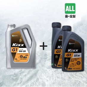 KIXX G1 5W30 SP 4L 1개 +1L 가솔린 엔진오일, 6L