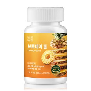 맑은습관 브로멜라인 파인애플 효소 70% 파파야, 1개, 60정