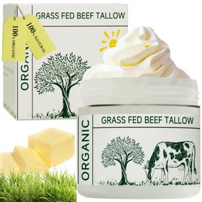 Beef Tallow Tallow Face Moistuize Beef Tallow fo Skin Unscented 100% Oganic Beef Tallow Blam, 1개