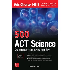 (영문도서) 500 ACT Science Questions to Know by Test Day Thid Edition Papeback, McGaw-Hill Companies, English, 9781264278213