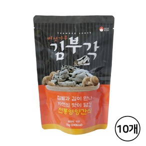 국내산 버섯가루 찹쌀 김부각 즐겨찾김 기본맛, 10개, 50g