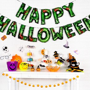 [원팩] 은박풍선세트 HAPPY HALLOWEEN 그린앤레드