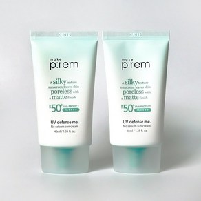 메이크프렘 유브이 디펜스 미 노 세범 선크림 SPF50+ PA++++, 40ml, 2개