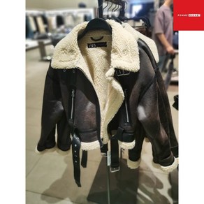 ZARA 자라 레더 더블 페이스드 크롭 무스탕 자켓 점퍼 8073235