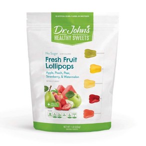 D. John’s Suga Fee Candy Healthy Lollipops wit D. John's 무설탕 캔디 설탕 제로 건강 롤리팝 저칼로리 간식 케토 친화적, 1개, 453.59g