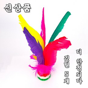 중국제기 중국전통놀이 유치원 어린이집 학습교재 학교전용 (깃털 5개 더 안정하기) 다문화체험교구 21CM, 고탄력, 1개