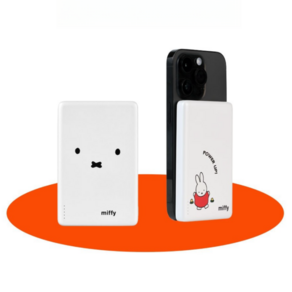 무브스피드 x Miffy 5000mAh 맥세이프 보조배터리 미피 콜라보 2세대, 미피 Powe Up