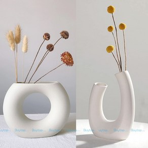 도자기 화병 오브제 감성 인테리어 꽃병, Round