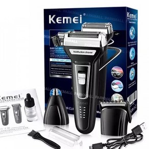 KEMEi 3in1 전기면도기 충전식 (콧털정리기 바리깡 휴대용 방수면도기 KM-6558), KM-6558