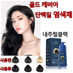 1/1+1/2+1 프리미엄 염색약 염색샴푸 새치 염색제 염색과 모발 케어 동시 헤어 염모제 500g