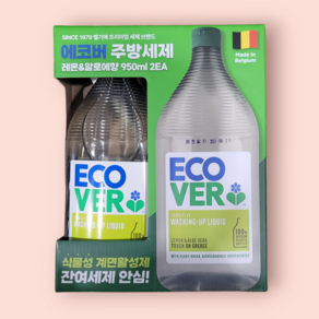 에코버 레몬 & 알로에베라 주방용 세제, 950ml, 2개