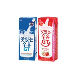 남양 맛있는우유gt (흰우유12+딸기우유12) 총24팩, 200ml, 1세트