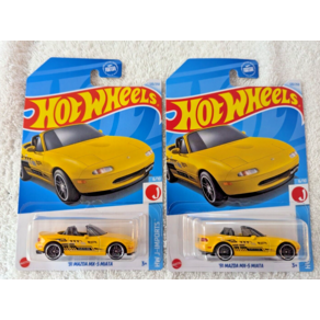 핫휠 2024 - 91 Mazda MX-5 Miata Yellow J-Impots 6/10 2개 묶음 저장 및 배송