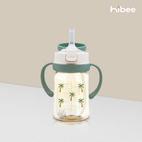 [100%국내제조]하이비 PPSU 원터치 빨대컵(빨대2종포함), 170ml, 1개, 야자수올리브그린